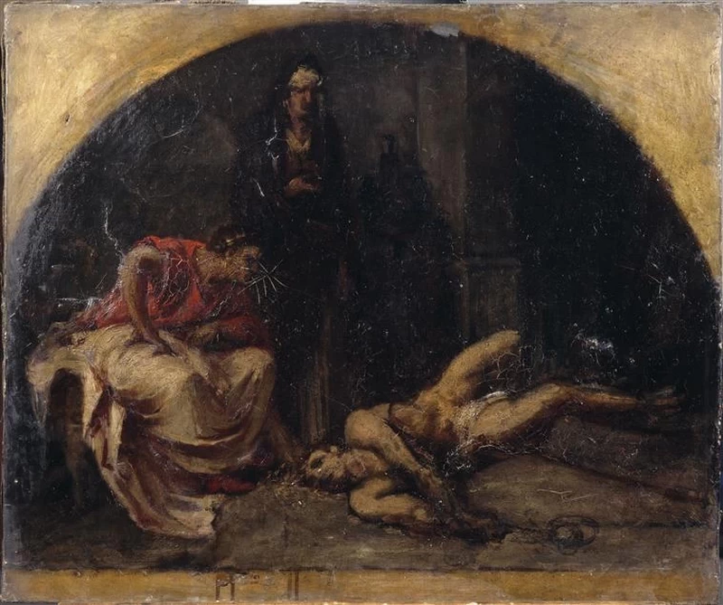 Nerone e Locusta provano veleni su uno schiavo